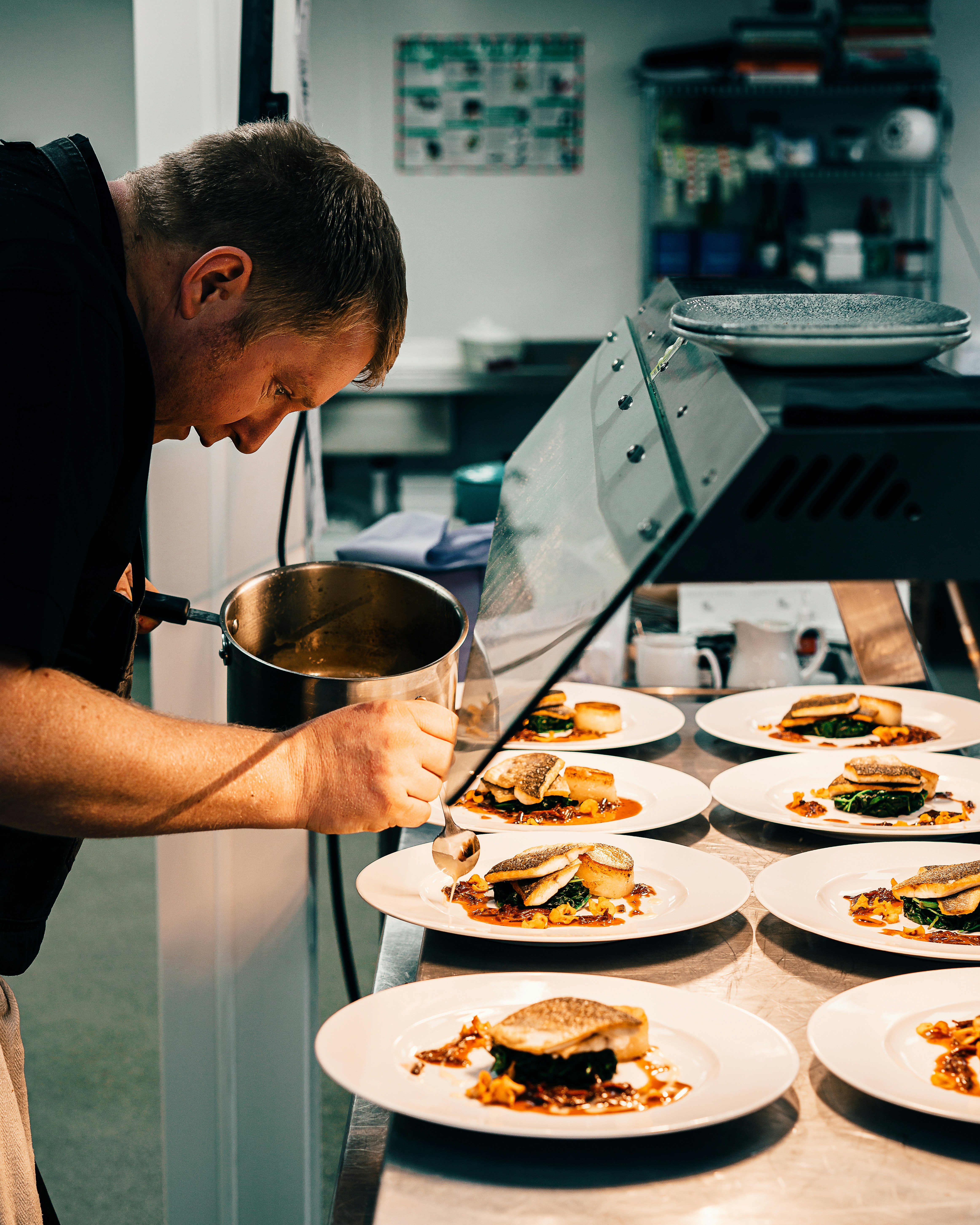 Head chef Marco Deluca in the kitchen